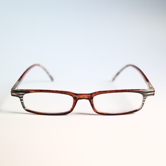 Reading glasses 20/20 +1.00 red tortoise stripe full frame glasses N10 - Picture 1 of 8